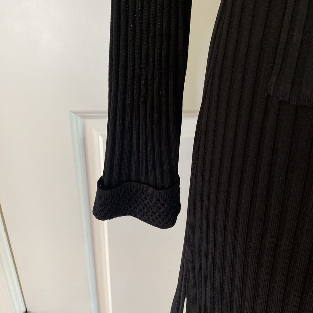 Exclusively Misook Womens Duster Knit‎ Cardigan Long Line Sweater Black- Size XS - Picture 6 of 11